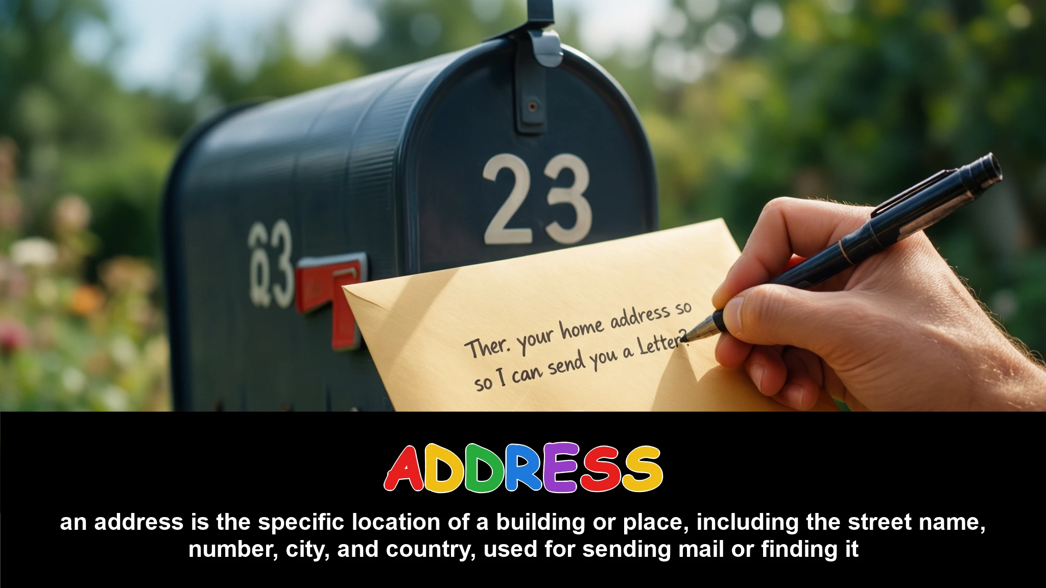 English Illustration for address